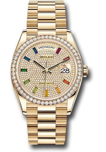 Rolex Day-Date 36 Yellow Gold President Green Ombre Diamond 128238