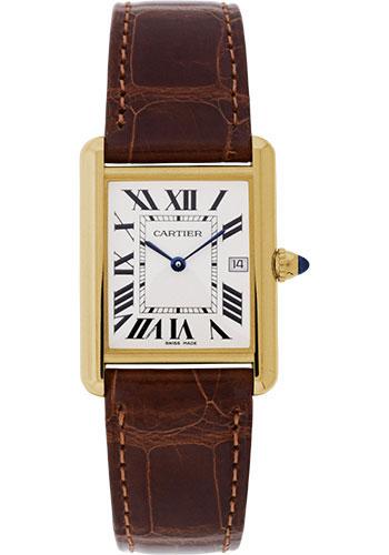 Cartier Tank Solo Watch - Large - Yellow Gold Case - Black Alligator Leather Strap