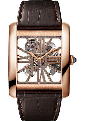 Cartier Tank Solo Watch - 34.8 mm Pink Gold Case - Brown Alligator Strap - W5200025