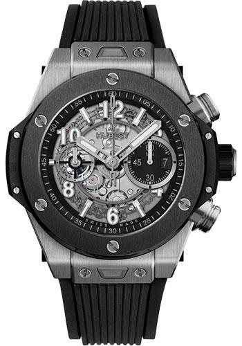 Hublot Big Bang Unico Titanium Ceramic Watch - 44 mm - Black Skeleton Dial - Black Rubber Strap-421.NM.1170.RX