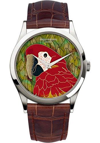 Patek Philippe Calatrave Red Macaw Cloisonne Watch - 5077P-080