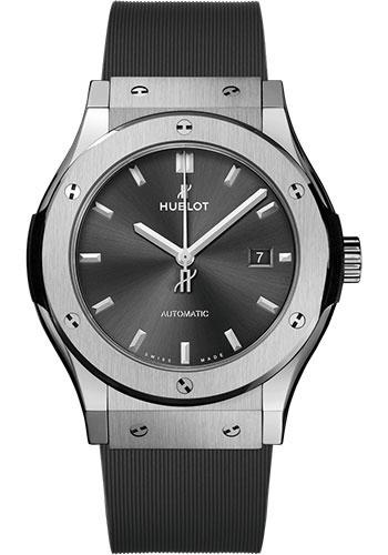 Hublot Classic Fusion Racing Grey Titanium Watch - 42 mm - Gray Dial - Gray Lined Rubber Strap-542.NX.7071.RX