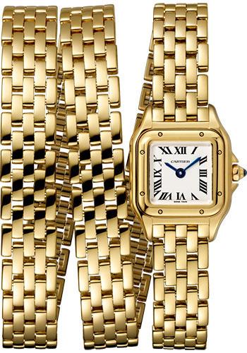 Cartier Panthere de Cartier Triple Loop Watch - 20 mm Yellow Gold Case - Diamond Bezel - Yellow Gold Triple Loop Bracelet - WGPN0012